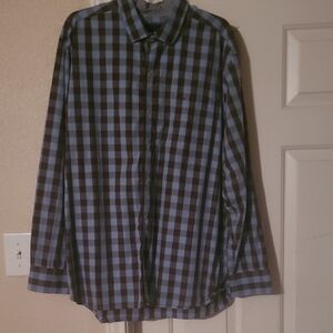 Tommy Bahama Blue and Black Plaid Shirt
